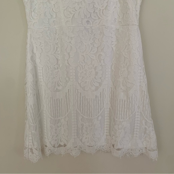 Mslg Round Neck V-Back Wedding Guest Floral Lace A Line Dress NEW - Picture 6 of 14